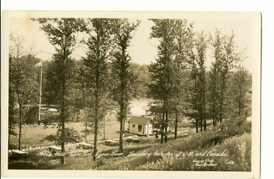 #ad Vtg Postcard Photo RPPC Middle Falls Public Park Pigeon River US Canada Border $7.49