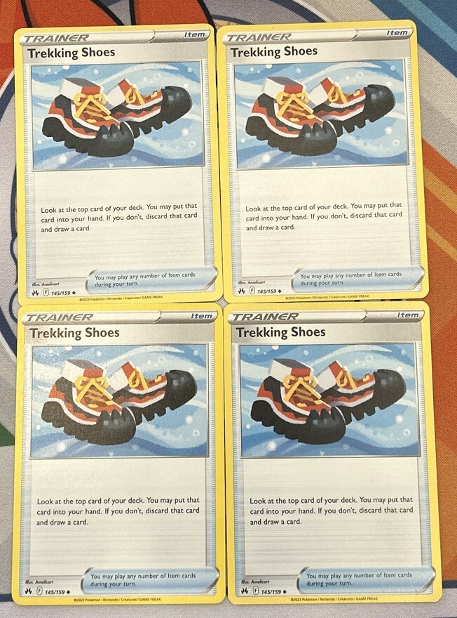 Pokemon TCG Crown Zenith Trekking Shoes 145/159 Uncommon Regular x4 Playset