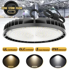 90W/120W/150W UFO LED High Bay Light Dimmable Ceiling Fixture 3000K/4000K/5000K