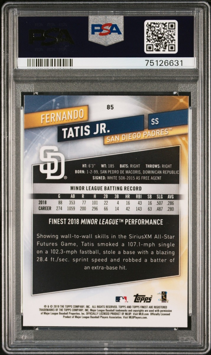 2019 FINEST #85 FERNANDO TATIS JR. ROOKIE RC PSA 10 | eBay