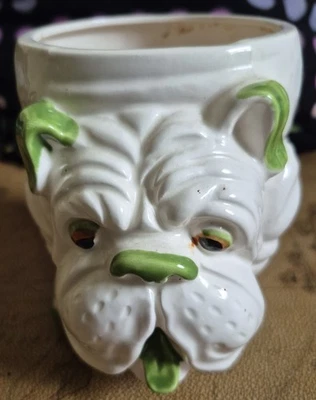 English Bulldog Ceramic Planter Vintage, Made in Japan 4.5" X 3.5" EUC - Image 1 of 4