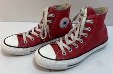 Converse Chuck Taylor All Star High Top Youth Size 4 Red Leather Sneaker