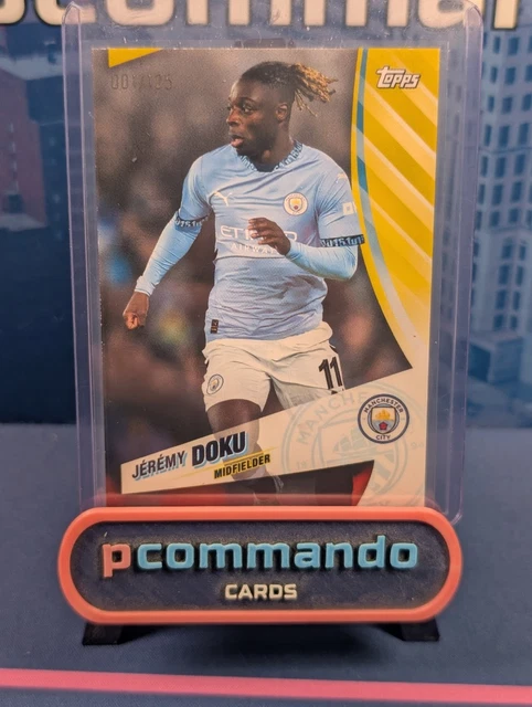 2024 Topps Manchester City Blue Moon Jeremy Doku /125 Numbered Soccer Card