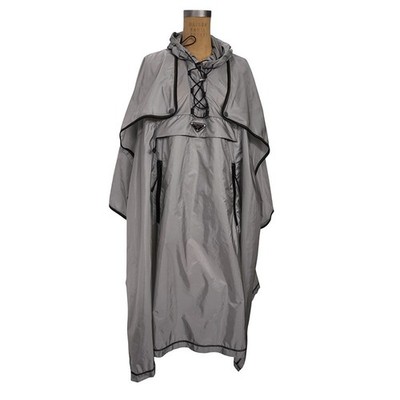 sz 36 XS NEW $2,410 PRADA Gray RE-NYLON 2-Piece Long PONCHO CAPE