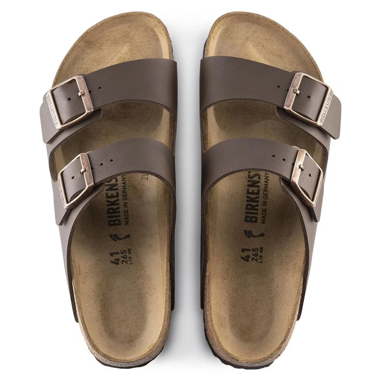 NEW Birkenstock Women's Arizona Birkibuc Birko-Flor Casual Sandals Mocha