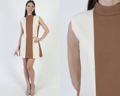 Vintage 60s Vertical Stripe Dress Mod Scooter Go Go Babydoll Micro Mini Sundress, $59.85