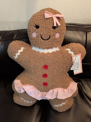 NEW Cupcakes And Cashmere Soft Sherpa Gingerbread Girl Throw Pillow