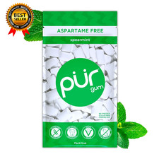 Aspartame Free Chewing Gum 100 Xylitol Natural Spearmint Flavored