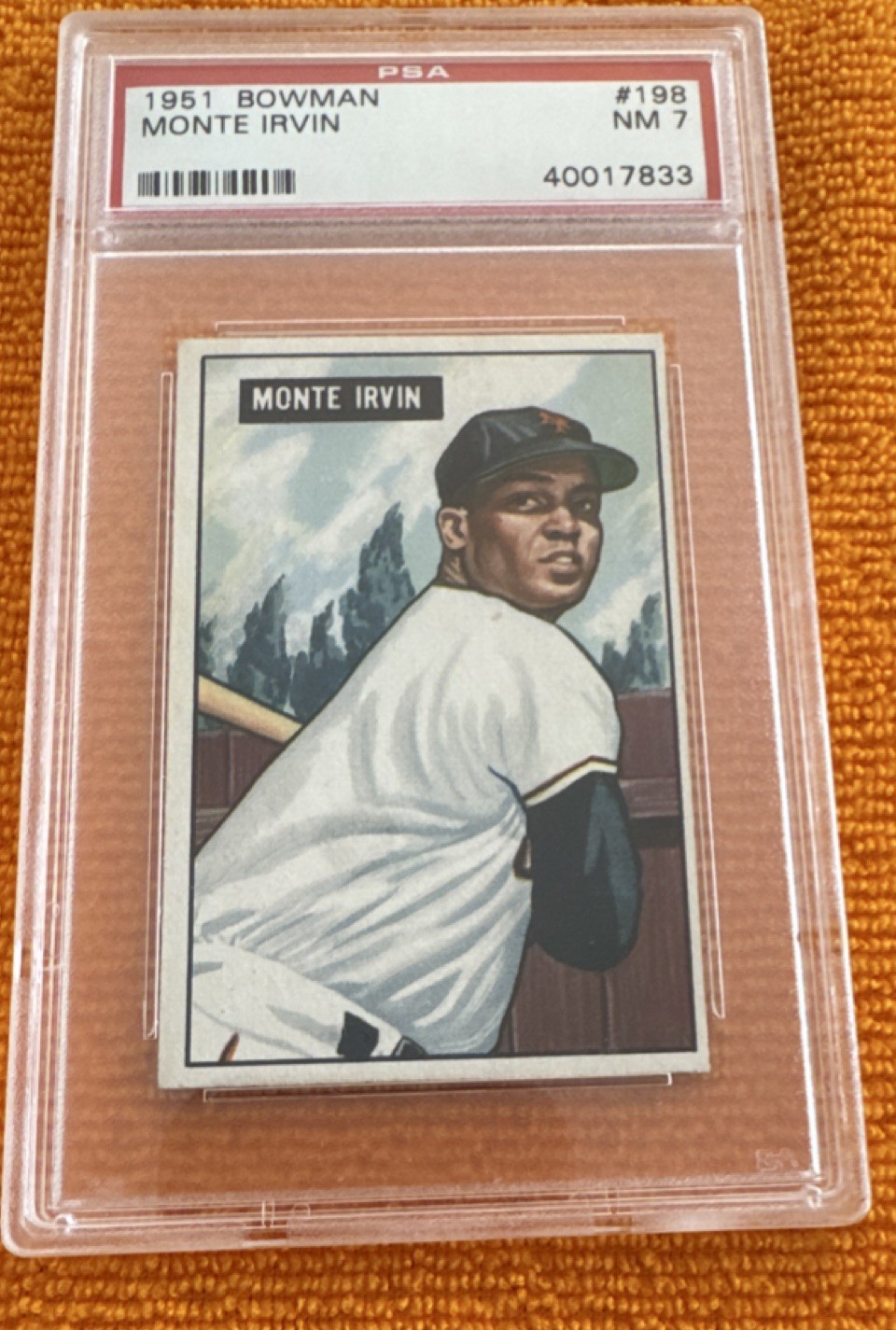 Bowman 1951 Monte Irvin #198 New York Giants Rookie PSA NM 7 Baseball Card