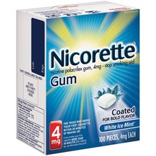 Nicorette 4 mg White Ice Mint Nicotine Gum - 100 Count EXP 8/2026