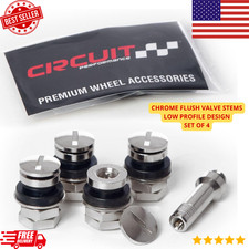 Chrome Flush Mount Valve Stems Set 4 Low Profile 0.453 Universal Car Wheels Chrome Flush Mount Valve Stems Set 4 Low Profile 0.453 Universal Car Wheels