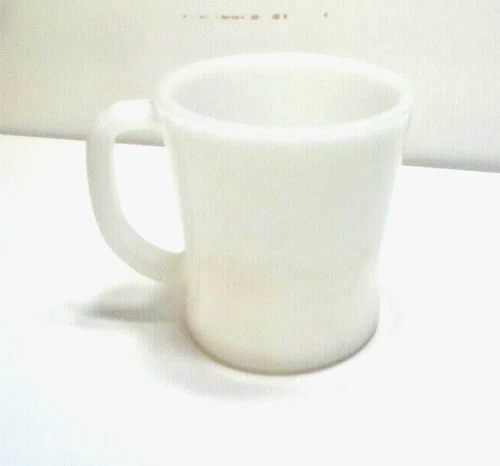 Vintage Fire King Glass Mug Cup White Tea Coffee Fireking Oven Safe D-Handle