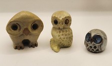 Vintage Ceramic And Carved Owls, Including Emson