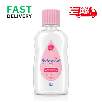 Johnson's Baby Oil, Pure Mineral Oil to Prevent Moisture Loss, Hypoallergenic...