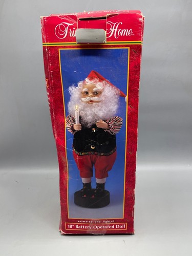 Trim a Home animierte & beleuchtete Weihnachtsfeiertage Santa Puppe 18" Batterie LESEN - Bild 12 von 12