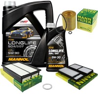 Mann Inspektionspaket 6L Mannol Longlife 504/507 5W-30 FüR Mazda 3 2.3 MPS Turbo