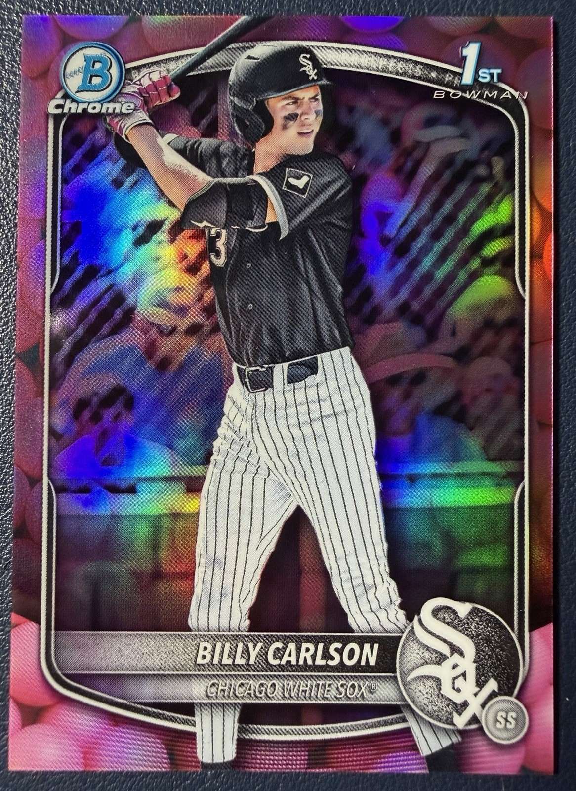 Billy Carlson 2025 Bowman Chrome Draft Bubble Gum Snack SSP #BDC10 White Sox