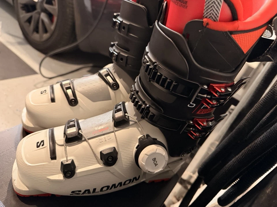 Botas de esquí Salomon S Pro Supra BOA Flex 120 talla 26/26,5 blancas rojas y negras - Imagen 3 de 4