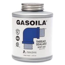 Soft-Set Thread Sealant, 1 pt Brush Top Can, Blue/Green FedPro™ GASOILA SS16