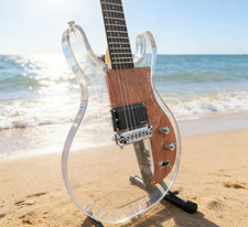 Custom Clear Lucite Electric Guitar-Armstrong DAN Rosewood AccentsRosewood Panel