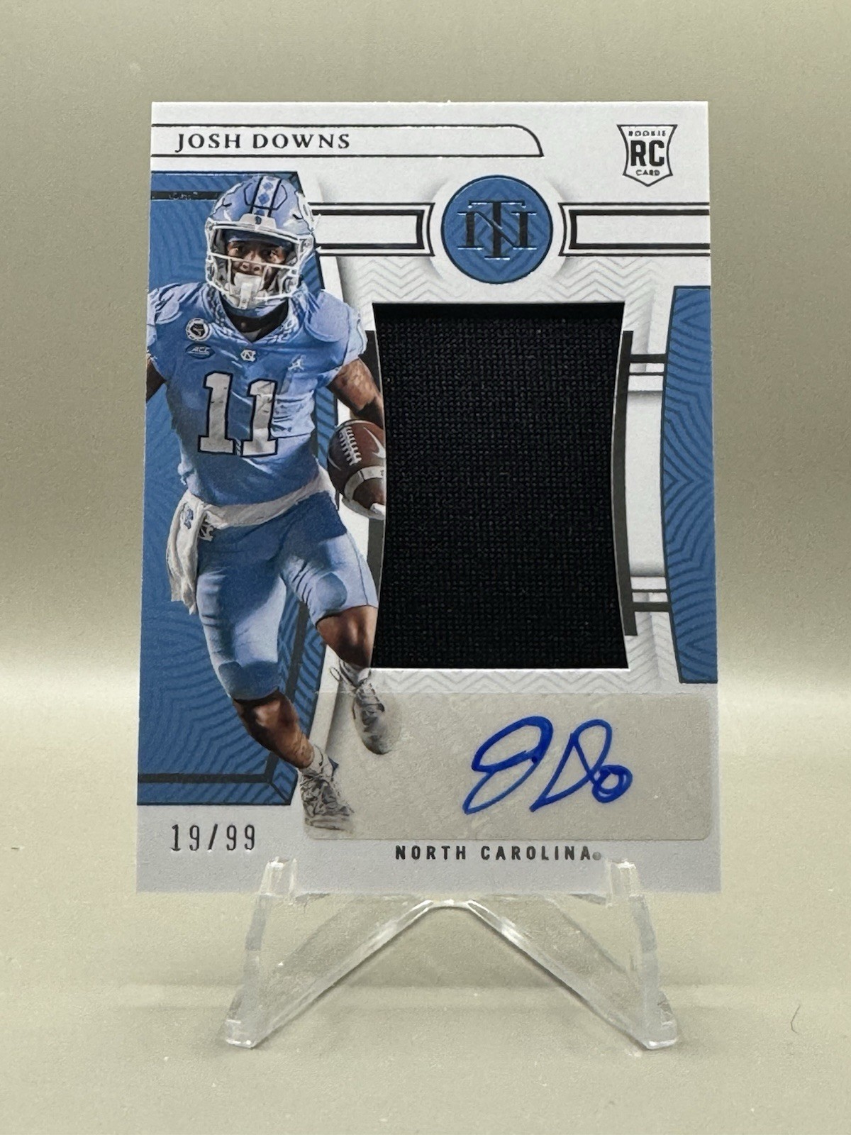 Josh Downs Panini National Treasures Collegiate College Materials Signatures #JOD Base