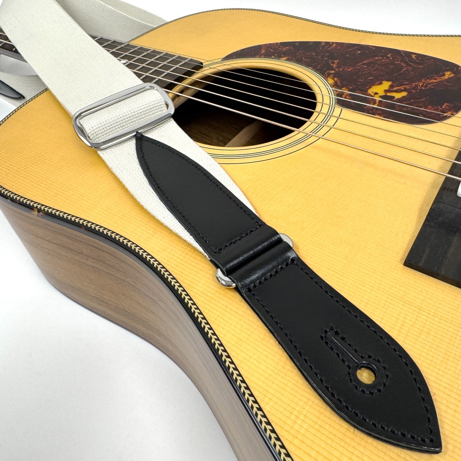 Walker And Williams H-47 Tracolla Vintage Bianco foto 2