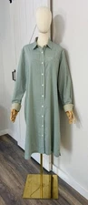 Alex Mill Women’s Size XL Wyatt Shirt Dress Green White Gingham 100% Cotton