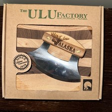 The ULU Factory Alaska Cutlery Ulu Knife Blade Block Large Chopping Bowl Set USA