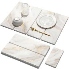 Large Stone Dish Drying Mat for Kitchen Counter, 2 PCS Quick Dry Stone Mats, ...