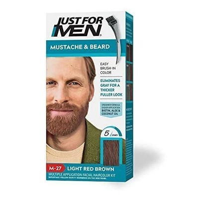 Just For Men Mustache & Beard Beard Coloring Gray Hair Light Red Brown M-27