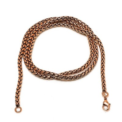 Cz Copper Chain Necklace With Lobster Clasp Handcrafted Wheat Chain For Necklace