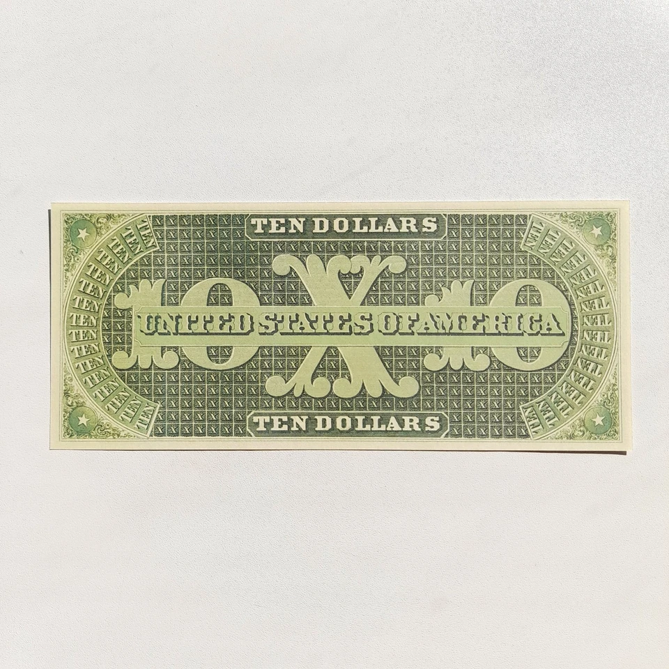 10 Dollars 1861 Philadelphia Demand Note Greenback Reproduction Banknote FrUS#7 - Image 2 of 4