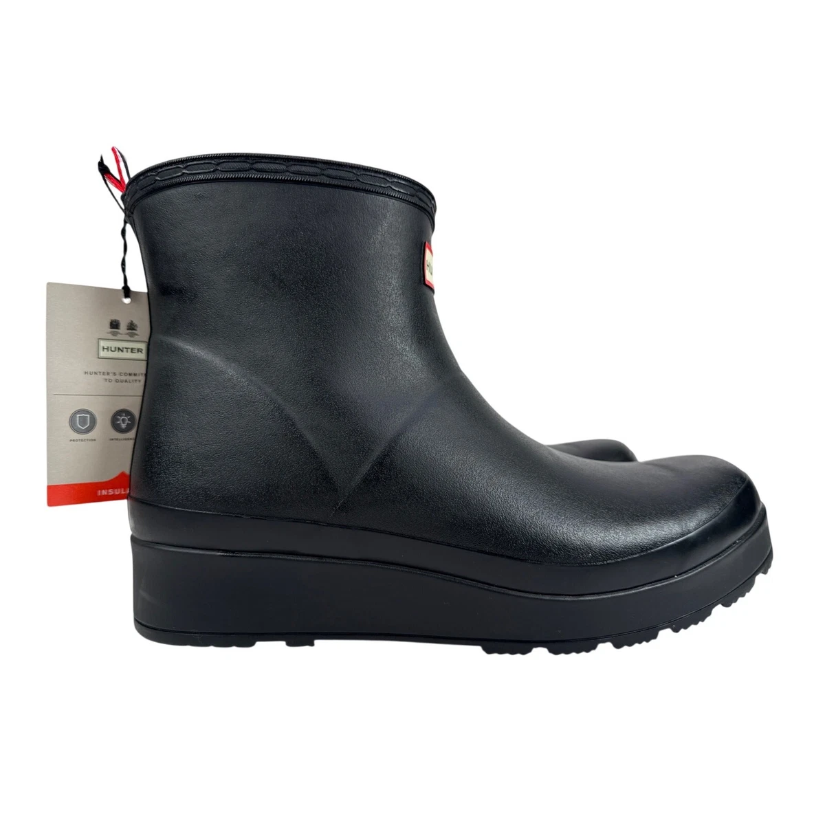 Hunter Chelsea Boots with “Sonic Wave” print- limited edition Black Wedge Rain Boots for Women for sale | eBay main image 3