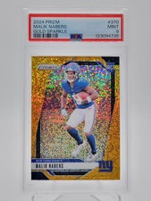MALIK NABERS 2024 PANINI PRIZM GOLD SPARKLE ROOKIE /24 PSA 9 #370 GIANTS Q7062
