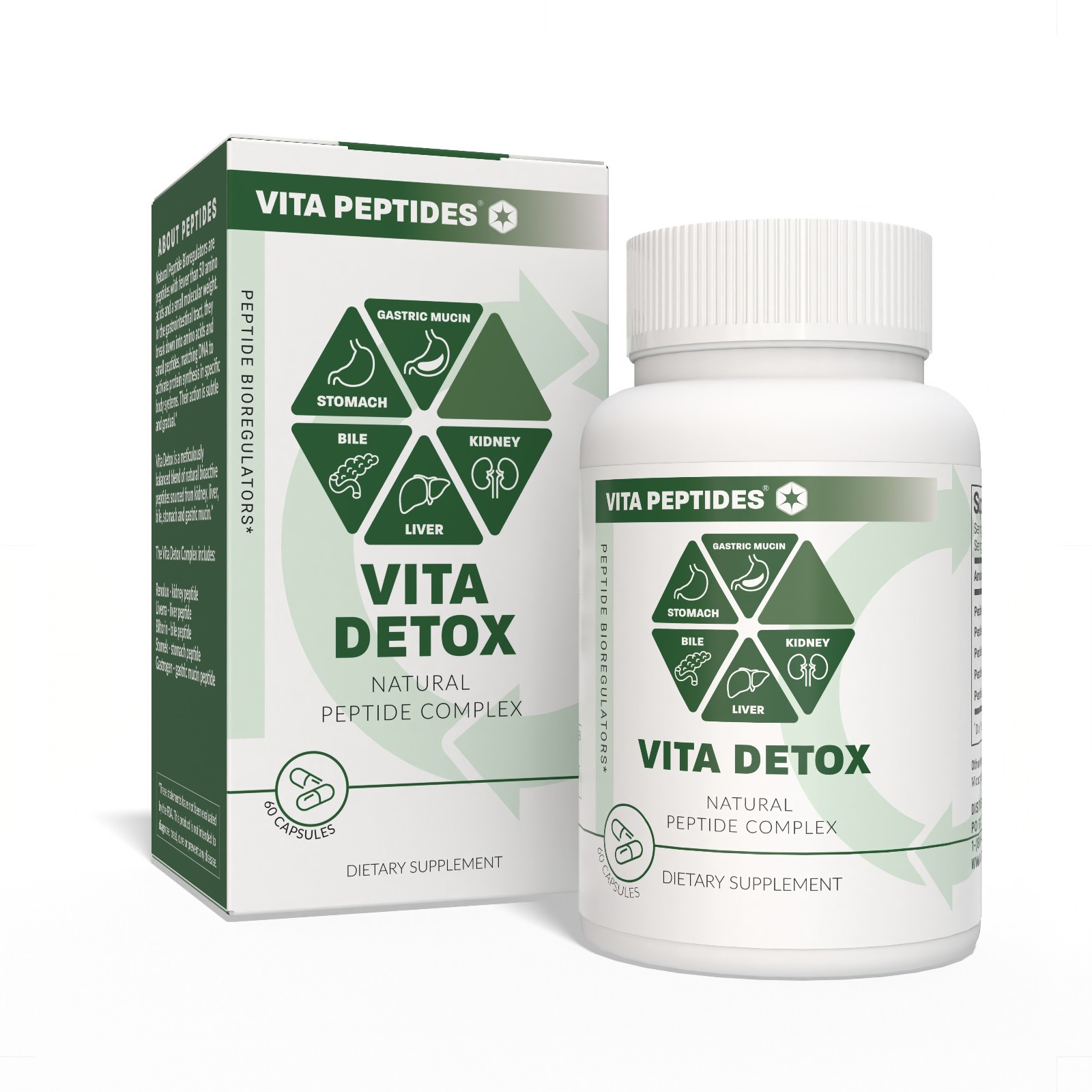 Vita Detox – Natural Peptide Bioregulator Complex 30 & 60 Capsules-Free Shipping
