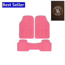 Ultimate Protection Pink Rubber Floor Mats For Trucks Cars Suvs - 3 Piece Set Ultimate Protection Pink Rubber Floor Mats For Trucks Cars Suvs - 3 Piece Set