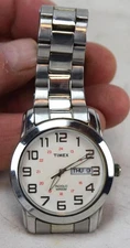 Timex Indiglo WR50M Stainless Back Wrist Watch E-NM Working Condition