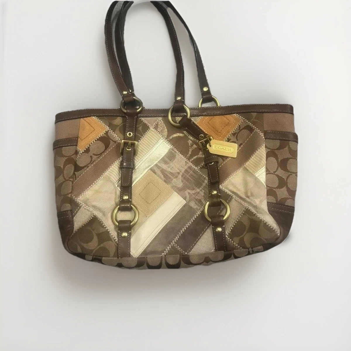 COACH コーチ パッチワーク トートバッグ 12527 ブラウン 25+ Coach Patchwork Brown Bags & Handbags for Women for sale