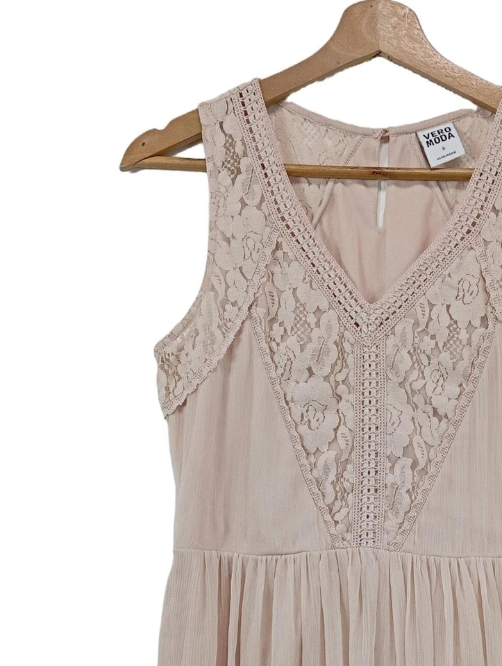 VERO MODA Vestido de cóctel Mujeres Vestido Talla EU 36 crema elegante - Imagen 3 de 4