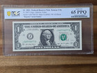 2021 $1 fancy serial number J00770077D repeater/ binary graded GEM UNC 65 PPQ — photo 1