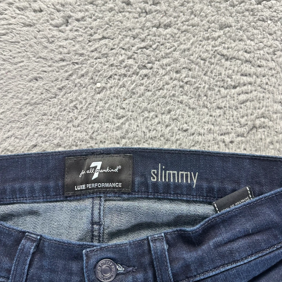 7 For All Mankind Luxe Performance Jeans Mens 31x30 Blue Denim Cotton Straight - Image 3 of 4