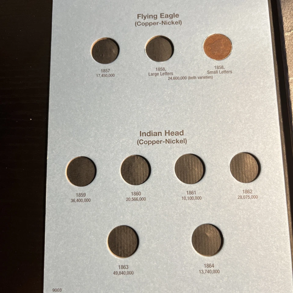 Indian Head Cents Book with 20 Coins Including Flying Eagle. Good Shape See Pics - Image 2 of 4