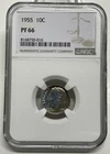 1955 Roosevelt Dime 10c NGC PF66 Proof 90% Silver