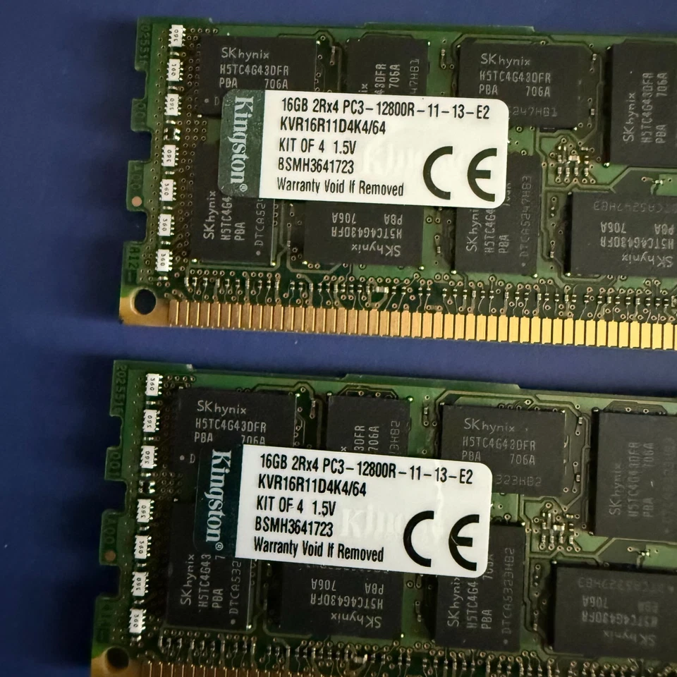 Kingston 64 GB DIMM 1600 MHz PC3-12800 DDR3 SDRAM Memory (KVR16R11D4K4/64) #S-49 - Image 3 of 4