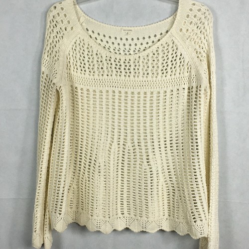 En Creme Womens Ivory Loose Knit 