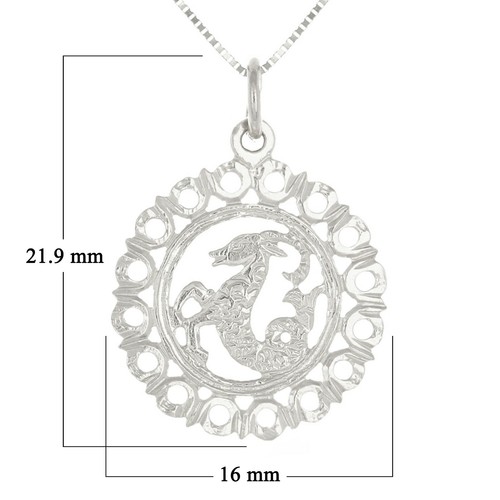14k Yellow or White Gold Zodiac Sign Charm Pendant Necklace 18" - Picture 84 of 84