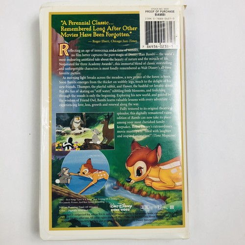 Bambi: 55th Anniversary Walt Disney's Masterpiece (VHS, Limited Edition) - Picture 2 of 4