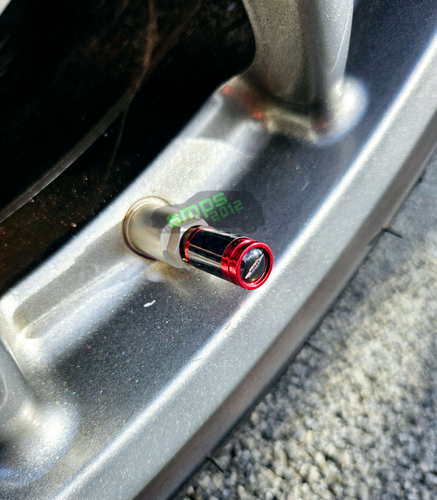 Mini Carbon Fibre Dust Valve Caps, John Cooper Works (JCW) - Chrome Red - Picture 9 of 10