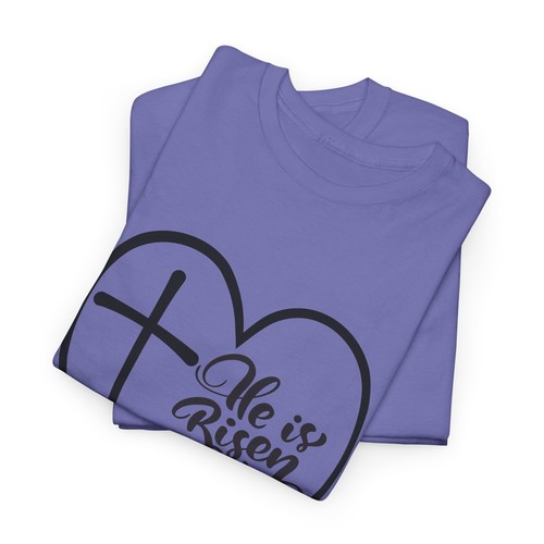 He is Risen Christian T-Shirt Heart Cross Easter Choose Size Color - Picture 60 of 78