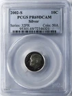 2002 S 10c Roosevelt Proof Dime Ten Cents PCGS PR69 DCAM Silver